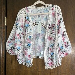 Rachel Zoe Cream Crochet Kimono